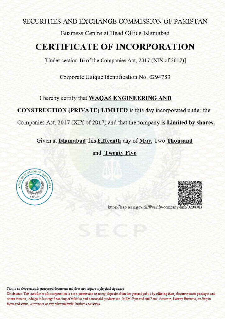 WEC-Incorporation Letter